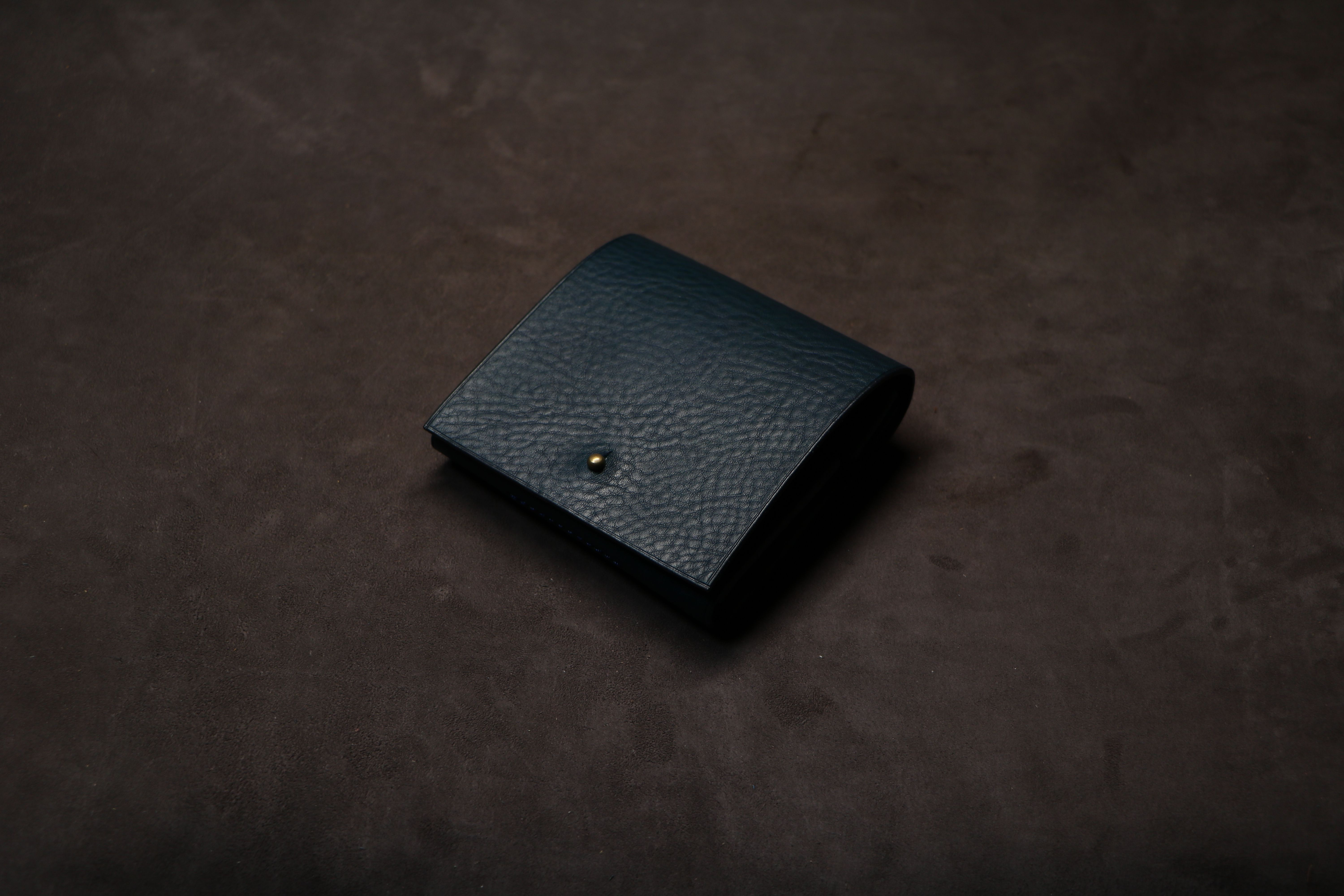 【ギボシ留めハーフウォレット】ネブラスカ ブルー ED-017