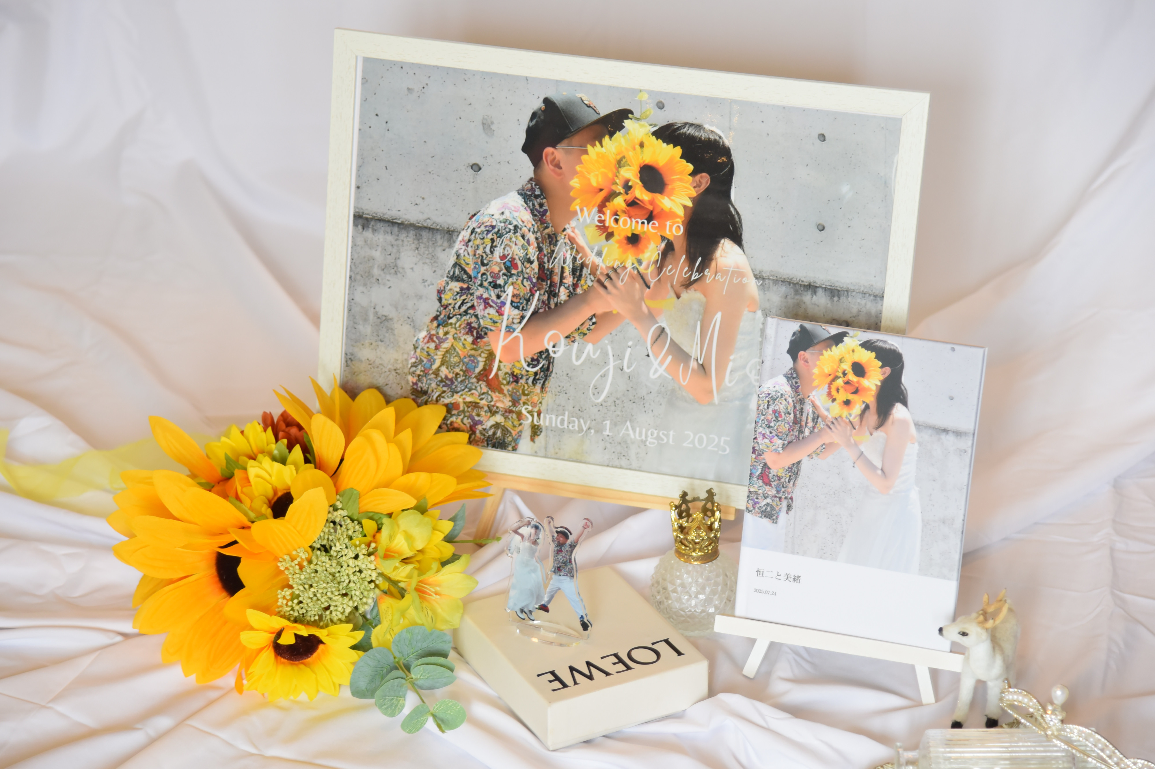 【送料無料/写真名入れ】大きなウェルカムボード［our story］