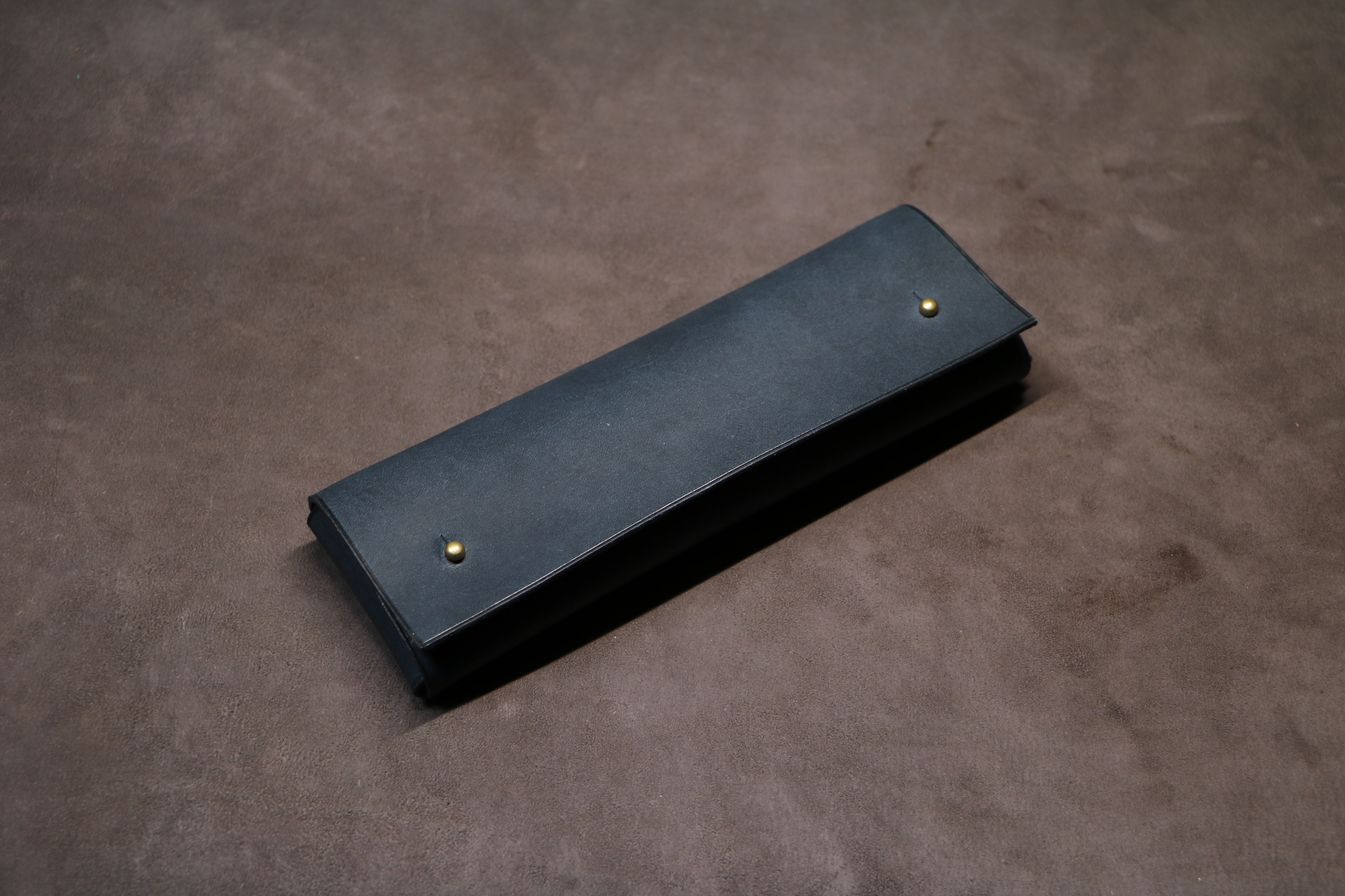 【ギボシ留めペンケース】国産オイル ネイビー G-024