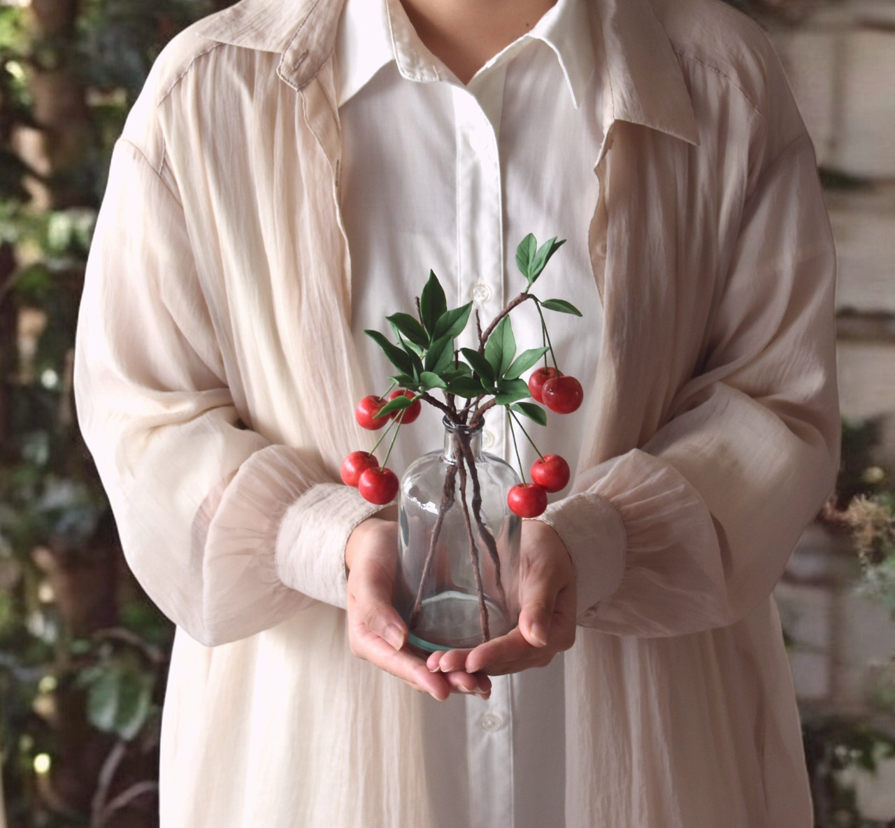 ◆粘土のお花◆　さくらんぼ　S1281