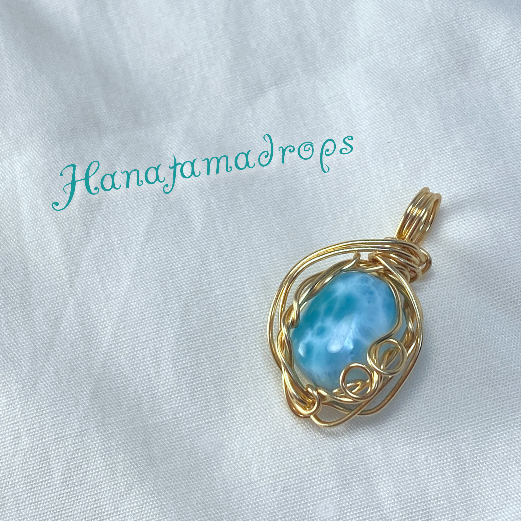 ラリマー プチペンダントトップ ペンダントトップ 華玉drops 吉 雫華