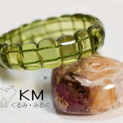 Жリトアニア産天然グリーンアンバー ファンシー 琥珀 内径17㎝ ブレスレット 1枚目の画像