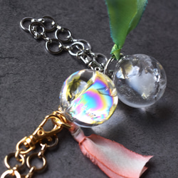 【數量有限 - 可選彩虹石英、煙晶和鳶尾石英】手工染色絲帶包飾 第3張的照片