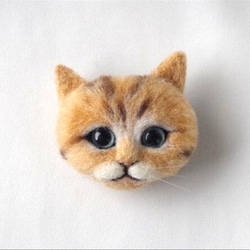 羊毛フェルト 猫のブローチ 茶白猫さん 羊毛フェルト tiny carrot 通販