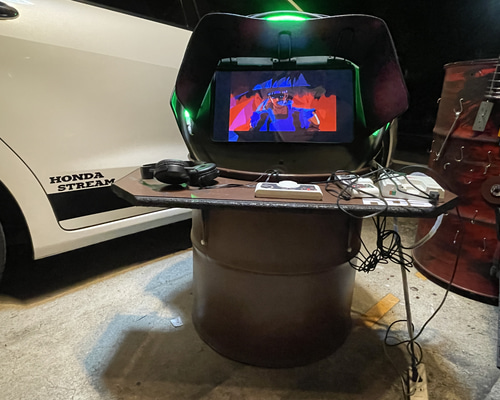 ドラム缶リメイク アーケードゲーム筐体風モニターセット ゲームや