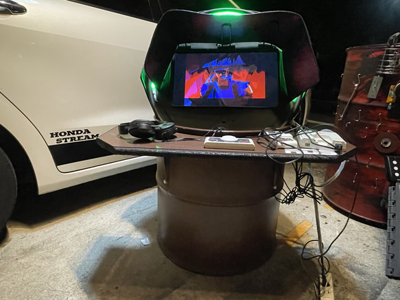 ドラム缶アーケード筐体風モニターセット✨LEDライト付き 近畿圏無料配送 兵庫発 ドラム缶アーケード筐体風モニターセット✨LEDライト付き 近畿圏無料