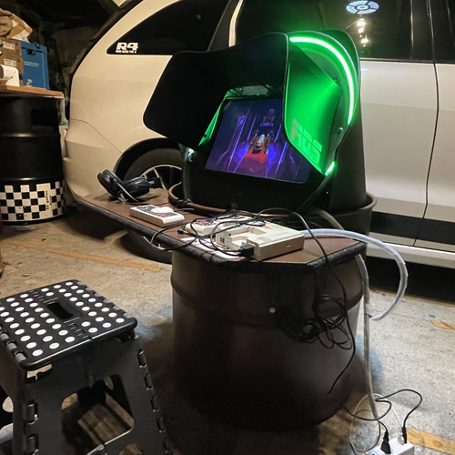 ドラム缶リメイク アーケードゲーム筐体風モニターセット ゲームや