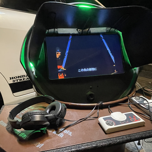 ドラム缶アーケード筐体風モニターセット✨LEDライト付き 近畿圏無料配送 兵庫発 ドラム缶リメイク アーケードゲーム筐体風モニターセット ゲームや