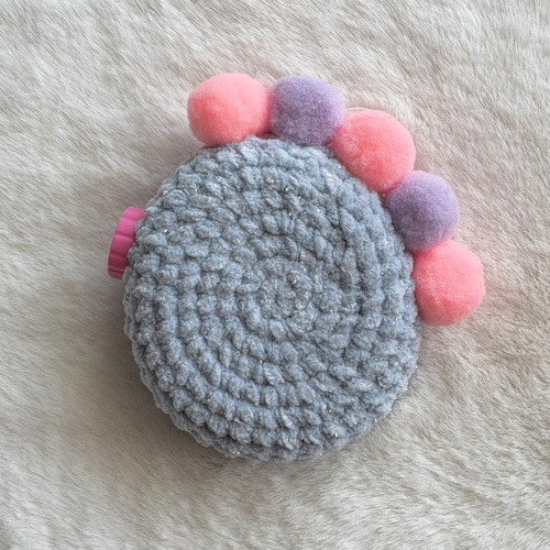 たまごっちぴーす　ねこちゃん♡　うす紫　ラメ糸　チュールりぼん♡ たまごっちぴーす ねこちゃん♡ うす紫 ラメ糸 チュールりぼん♡