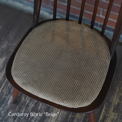アーコールチェア用 コーデュロイのチェアパッド クッション マット (木製椅子用 ERCOL chair) 3枚目の画像