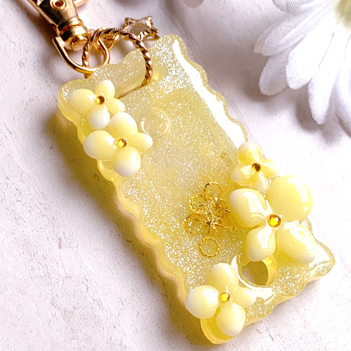 春 お花シェイカーキーホルダー シャカシャカ オイルあり パステル