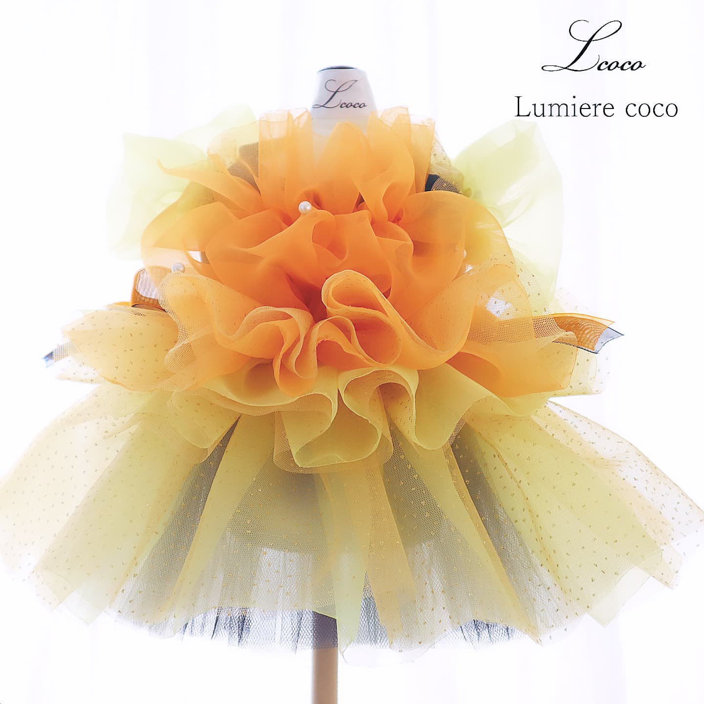 犬服＊キャンディドールドレス(レモンオレンジ)