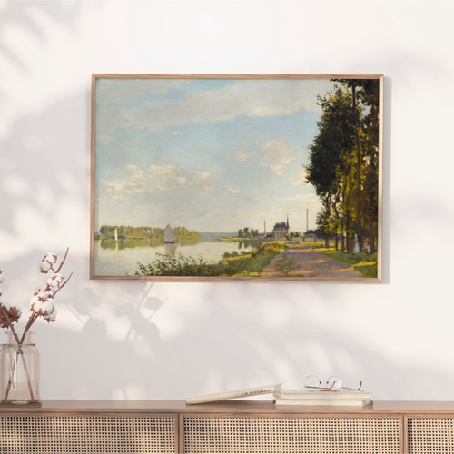 ⚫︎フランスアンティーク⚫︎穏やかな木々 水辺の風景画絵　　paris⚫︎ Paris at Twilight Ⅱ(薄暮のパリⅡ)
