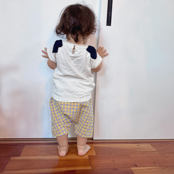 『キャンディーカラー』ギンガムチェックのハーフサルエルパンツ 6枚目の画像