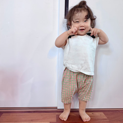 『キャンディーカラー』ギンガムチェックのハーフサルエルパンツ 7枚目の画像