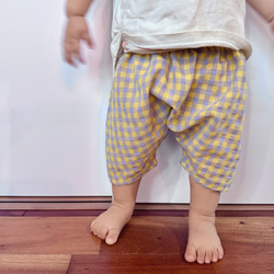 『キャンディーカラー』ギンガムチェックのハーフサルエルパンツ 5枚目の画像