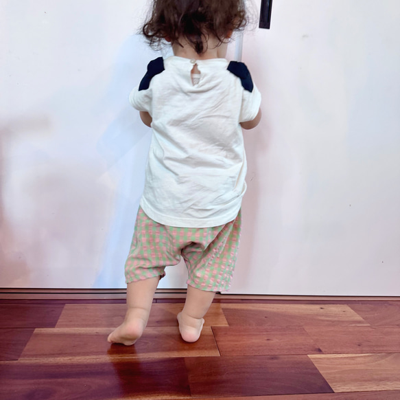 『キャンディーカラー』ギンガムチェックのハーフサルエルパンツ 8枚目の画像