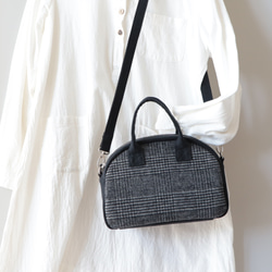 季節限定＊ウールと帆布のミニボストン 6枚目の画像