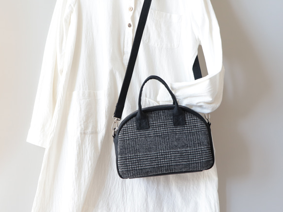 季節限定＊ウールと帆布のミニボストン 6枚目の画像