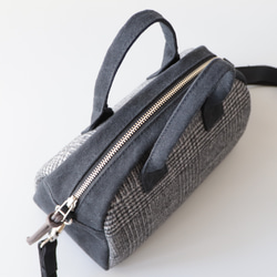 季節限定＊ウールと帆布のミニボストン 4枚目の画像