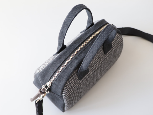 季節限定＊ウールと帆布のミニボストン 4枚目の画像