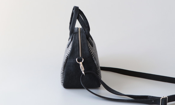 季節限定＊ウールと帆布のミニボストン 2枚目の画像