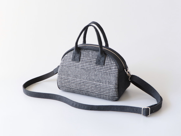 季節限定＊ウールと帆布のミニボストン 1枚目の画像