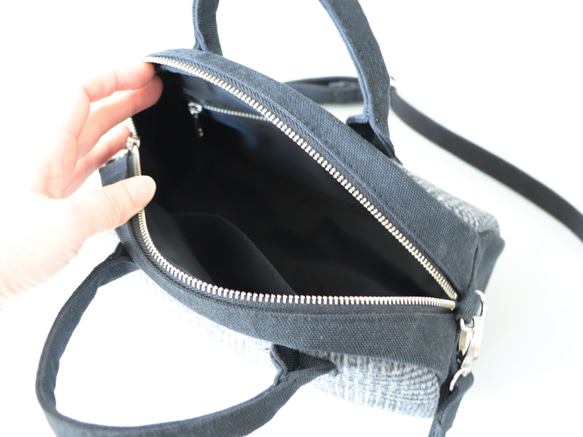 季節限定＊ウールと帆布のミニボストン 5枚目の画像
