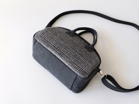 季節限定＊ウールと帆布のミニボストン 3枚目の画像