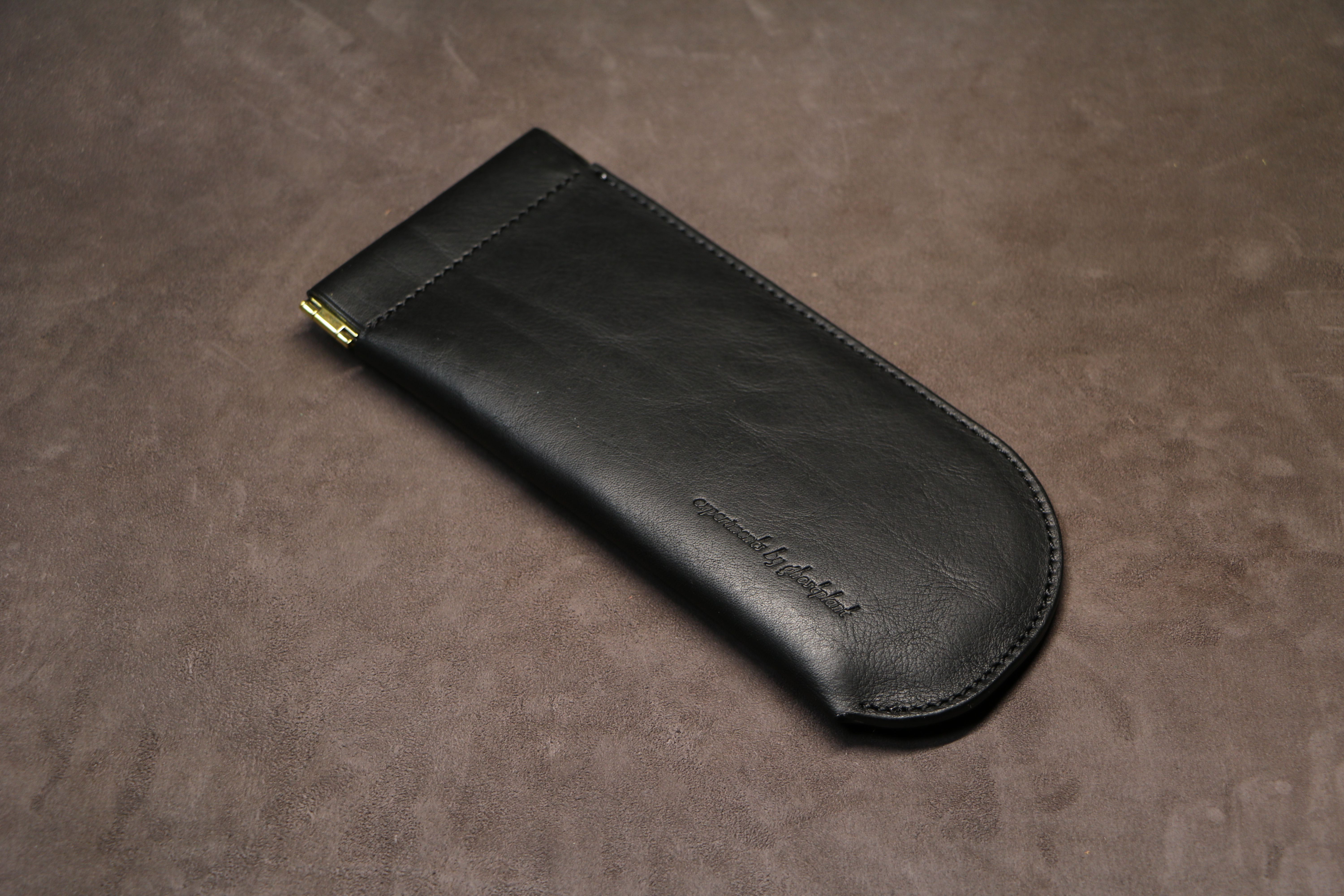 【バネ口メガネケース】ネブラスカ ブラック EG-026