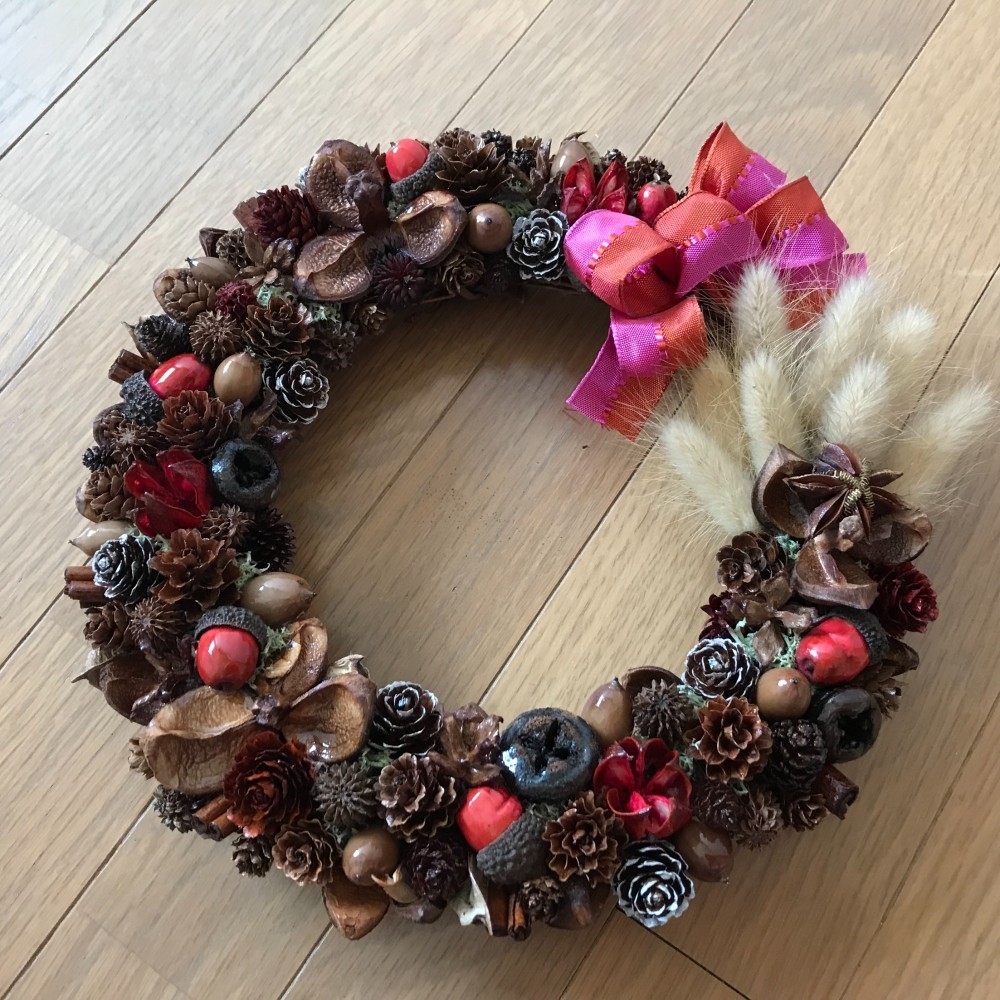 《再販＊フラワーギフト》黄昏時のお洒落でアンティークな大人のリース（1点限定）