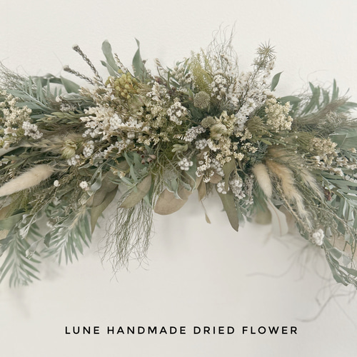 ドライフラワースワッグ 横長スワッグ スワッグ lune 通販 19752797