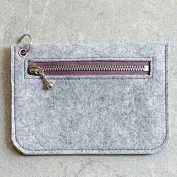 【Creema限定】★送料無料★秋冬のカラフルファスナーが楽しいフェルトポーチ 3枚目の画像