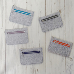 【Creema限定】★送料無料★秋冬のカラフルファスナーが楽しいフェルトポーチ 17枚目の画像