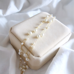 新作　シンプル　18K　高品質　上品　繊細　チェーン　大小　パール　お洒落　316L　サージカルステンレス　ネックレス 10枚目の画像