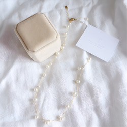 新作　シンプル　18K　高品質　上品　繊細　チェーン　大小　パール　お洒落　316L　サージカルステンレス　ネックレス 12枚目の画像