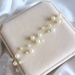 新作　シンプル　18K　高品質　上品　繊細　チェーン　大小　パール　お洒落　316L　サージカルステンレス　ネックレス 8枚目の画像