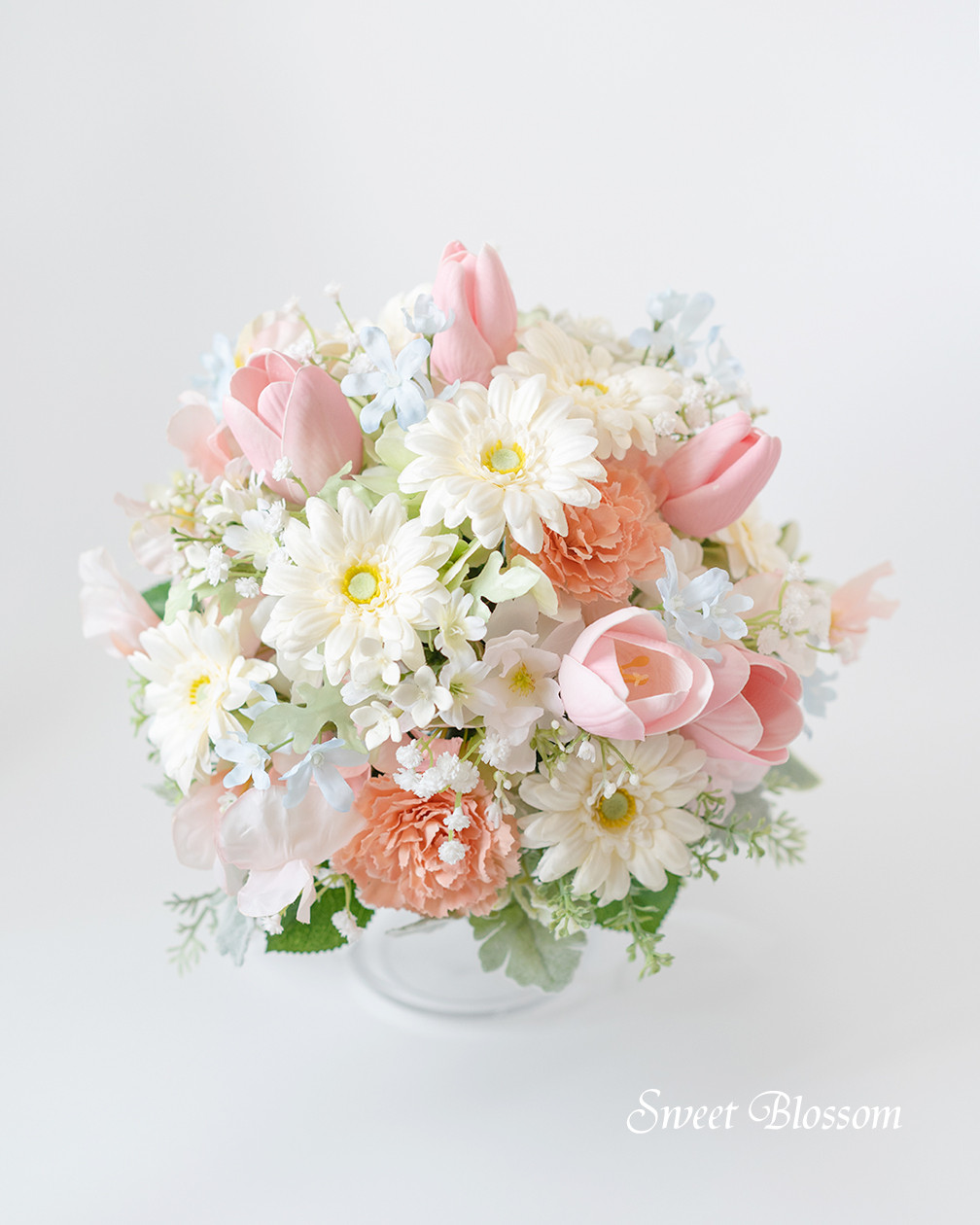 【オーダーメイド】ガーベラとチューリップのナチュラルブーケ＆ブートニア