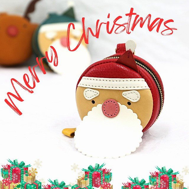 早割クリスマス2025 サンタクロース  丸型ポーチ チャーム ゴルフボールケース 期間限定 サンタさん