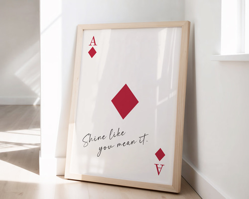 トランプカードポスター ダイヤのエース （レッド）｜ポジティブ