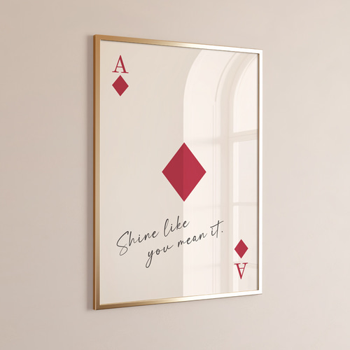 トランプカードポスター ダイヤのエース （レッド）｜ポジティブ