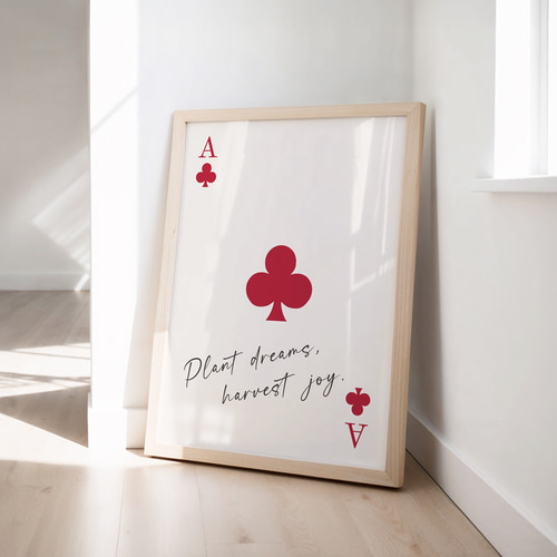 トランプカードポスター クラブのエース クローバー （レッド