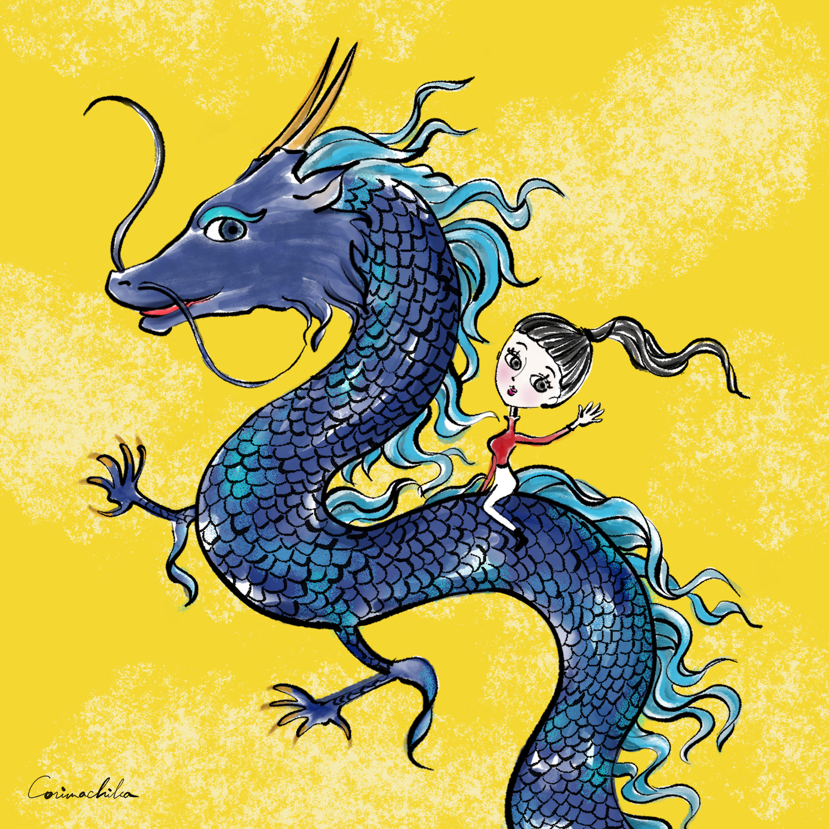 新たな時代へ（額装イラスト 300×300サイズ）