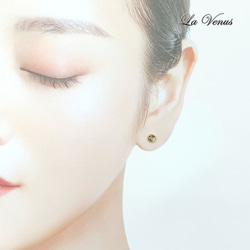 ✴︎つけっぱなしOK✴︎ ブラックトルマリンクォーツ ベゼルピアス 一粒 4mm 316 4月 10月誕生石 両耳用 15枚目の画像