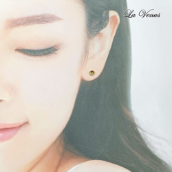 ✴︎つけっぱなしOK✴︎ ブラックトルマリンクォーツ ベゼルピアス 一粒 4mm 316 4月 10月誕生石 両耳用 11枚目の画像