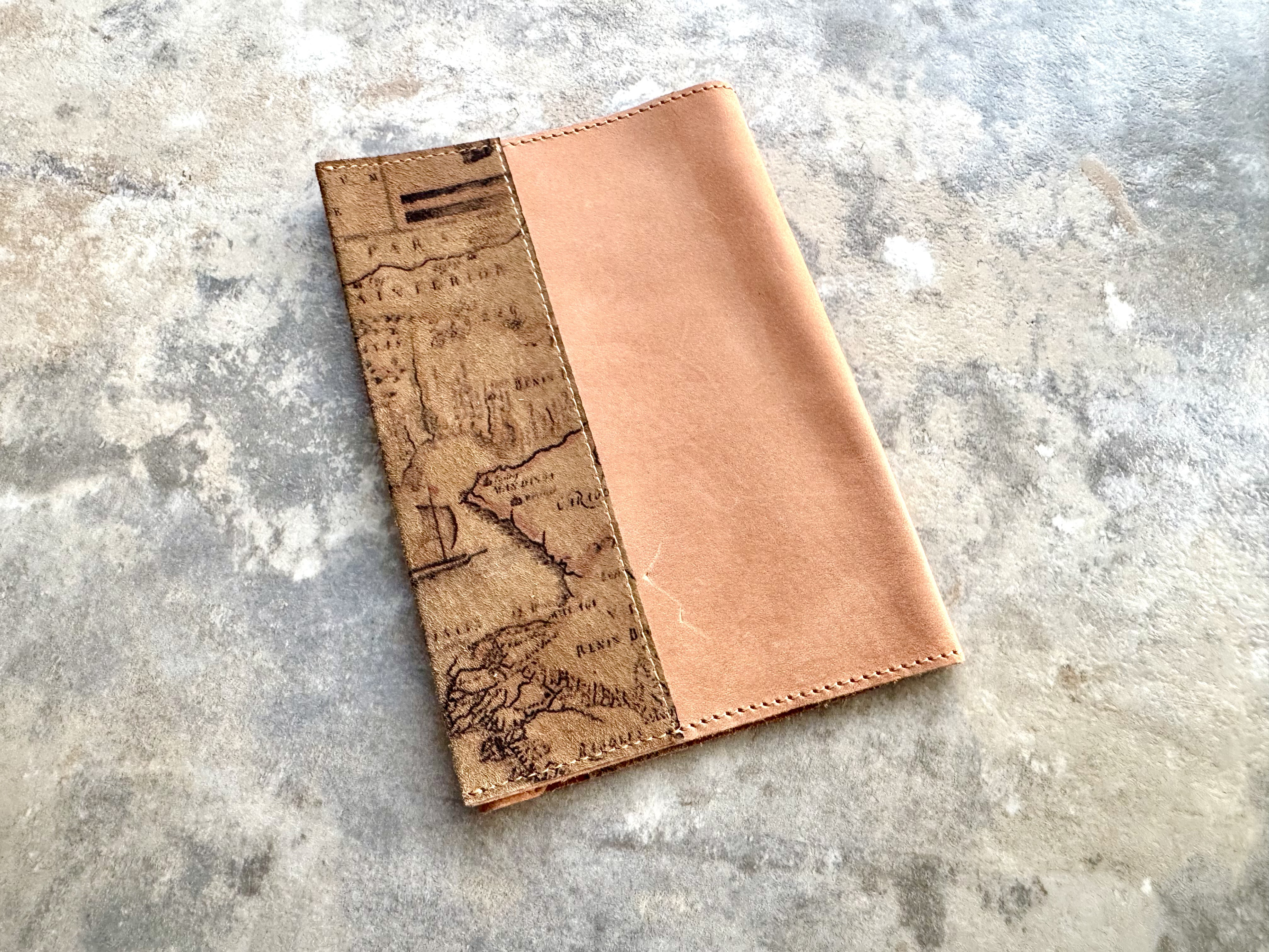 古い海図のブックカバー（文庫判・栞付き）