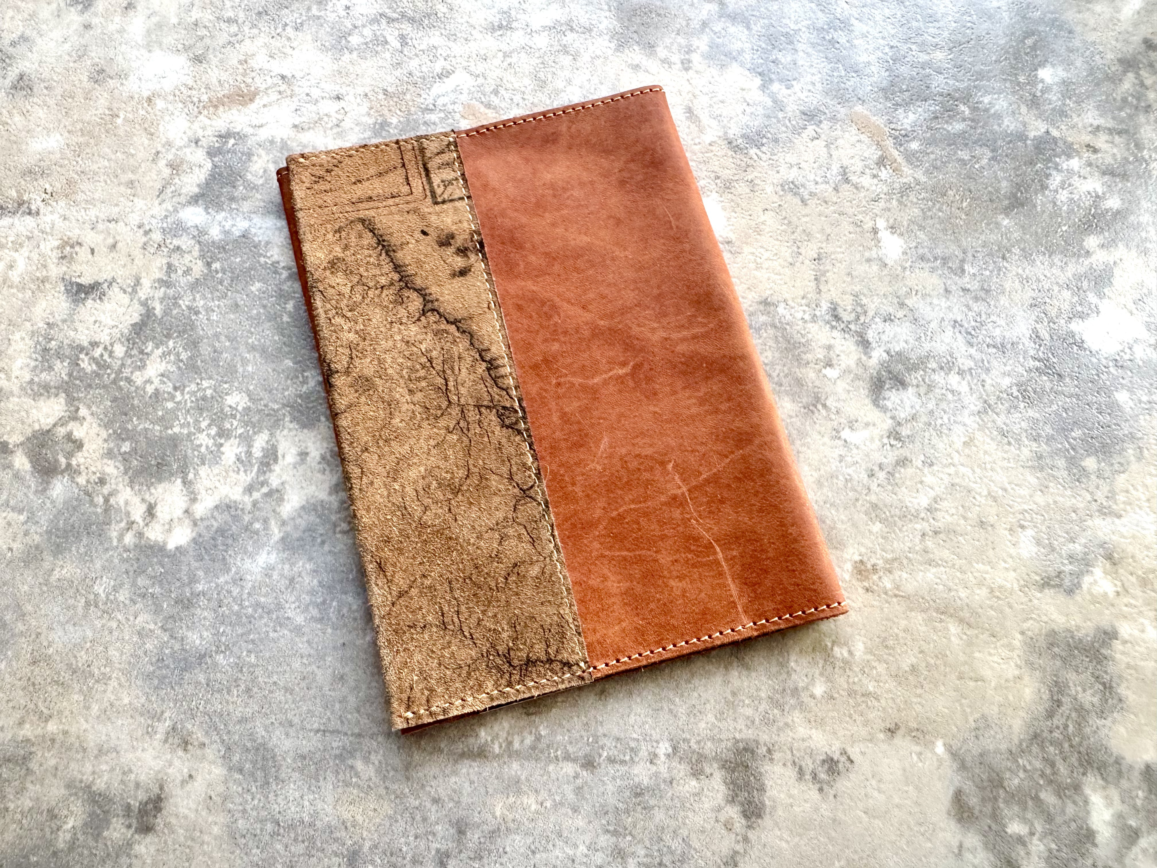 古い海図のブックカバー（文庫判・栞付き）