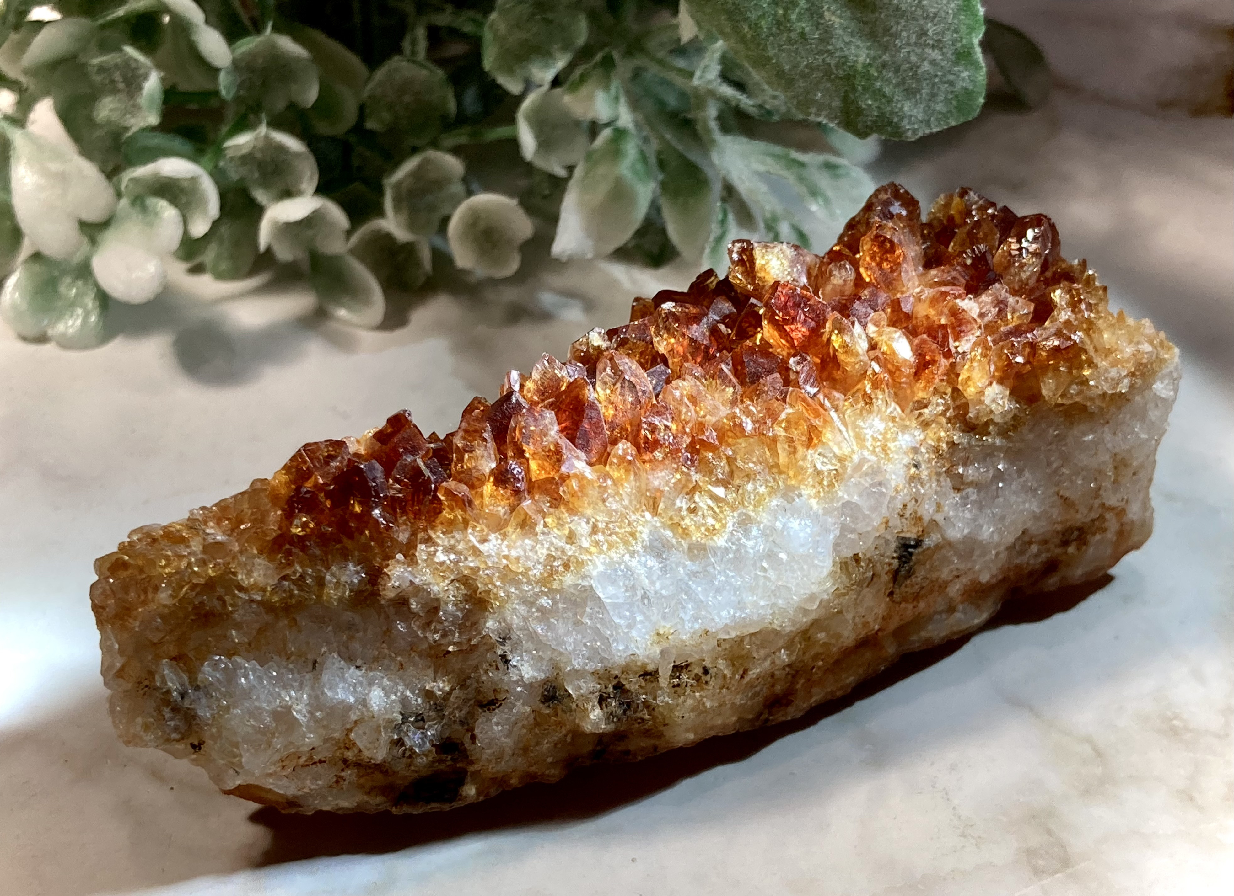 カラメル シトリンクォーツ　黄水晶　原石　ラフストーン　クラスター