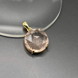 レア！ パープルリビアングラス 両面 六芒星カット シルバー925（18K