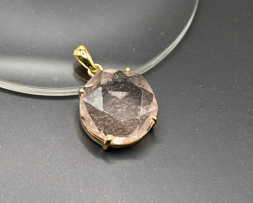 レア！ パープルリビアングラス 両面 六芒星カット シルバー925（18K